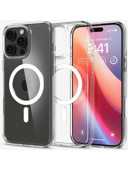 iPhone 16 Pro Kılıf Crystal MagSafe Özellikli Şeffaf - Resim 3