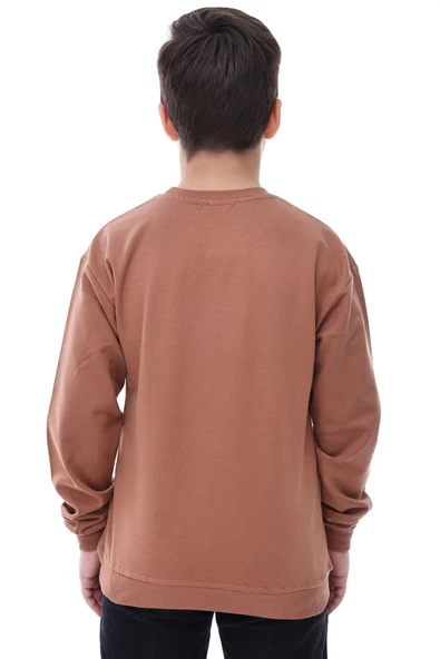 2'li Basic Şardonlu Çocuk Sweatshirt 3-10 Yaş Hardal-Antrasit - Resim 8