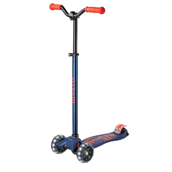 Micro Maxi Deluxe Pro LED 3 Tekerli Işıklı Çocuk Scooter Navy Red ürün görseli 1