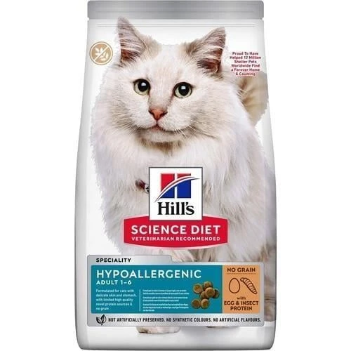 Hills Hypoallergenic Adult Yumurta ve Böcek Proteinli Yetişkin Kedi Maması 1.5 Kg ürün görseli 1