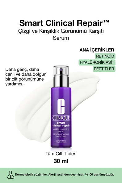 CLİNİQUE Smart Clinical Repair™ Çizgi Ve Kırışıklık Görünümü Karşıtı Serum 30ml | Retinoid, Hyalüronik Asit ürün görseli 1