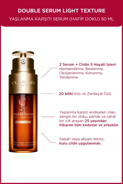 CLARİNS Double Serum Light Texture 50 ml Yaşlanma Karşıtı Serum ürün görseli 1