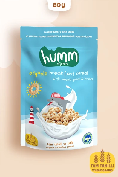 Humm Organic Organik Tam Tahıllı Ve Ballı Kahvaltılık Gevrek - 80g ürün görseli 1