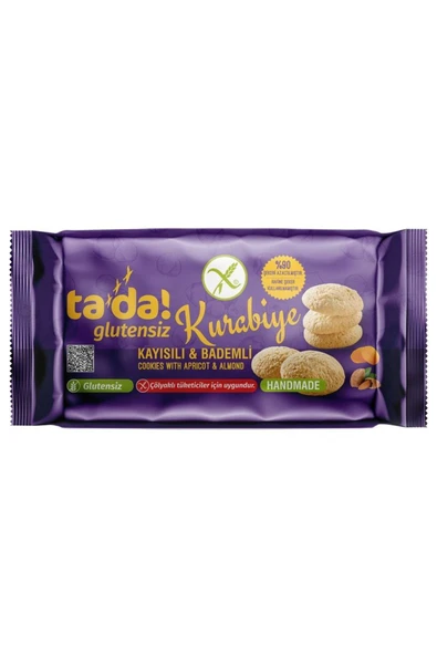 Tada Glutensiz Gluten Free Kayısılı ve Bademli Kurabiye 75 Gr ürün görseli 1