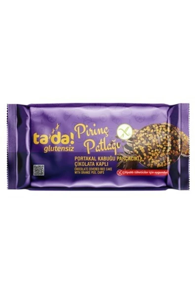 Tada Glutensiz Çikolata Kaplı Portakal Kabuğu Parçacıklı Pirinç Patlağı 80 G ürün görseli 1