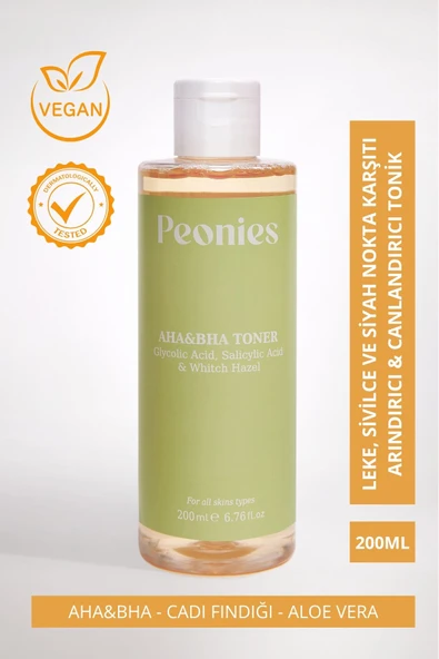 PEONİES Glikolik Asit ve Salisilik Asit AHA BHA Tonik Peeling 200 mL ürün görseli 1