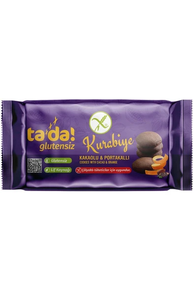 Tada Glutensiz Kakaolu Portakallı Kurabiye 100 gr (Çölyaklı Tüketicler İçin Uygun, Lif Kaynağı) ürün görseli 1