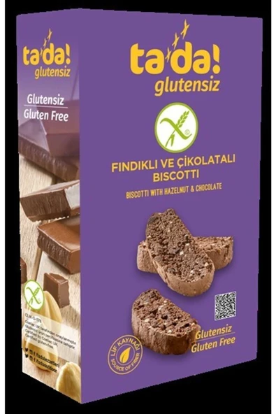 Tada Glutensiz Çikolatalı Fındıklı Biscotti 110g ürün görseli 1