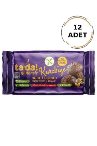 Tada Glutensiz Gluten Free Kahveli Ve Fındıklı Kurabiye 75 Gr (12 Adet) ürün görseli 1