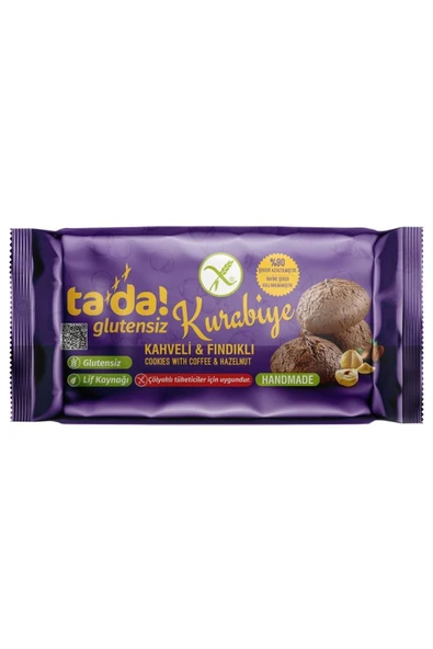 Tada Glutensiz Kahveli Fındıklı Kurabiye 75 gr (Çölyaklı Tüketicler İçin Uygun, Lif Kaynağı) ürün görseli 1