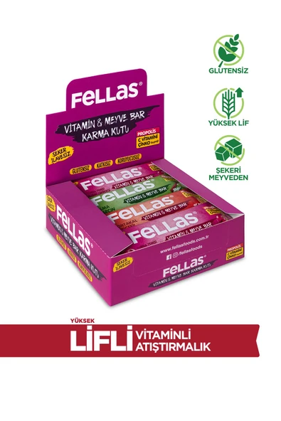 Fellas Vitamin & Meyve Bar Karma Kutu 12 Adet (3 Çeşit) ürün görseli 1