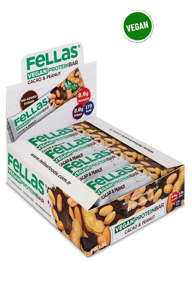 Fellas Vegan Protein Bar - Yer Fıstığı Ve Kakaolu 40g X 12 Adet ürün görseli 1