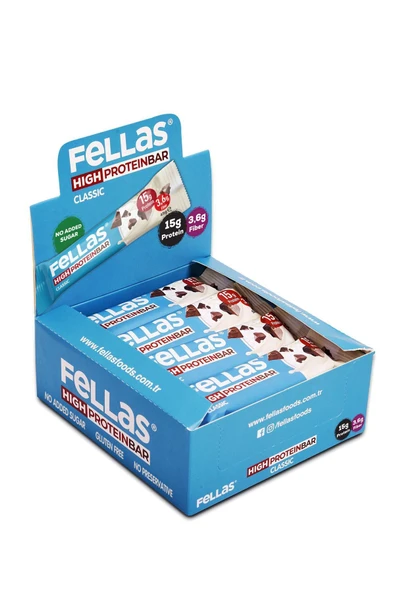 Fellas Yüksek Protein Bar, Klasik Sade, 45gr X 12 Adet ürün görseli 1