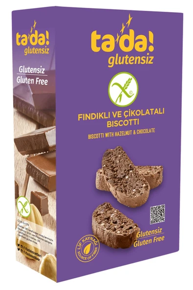 Tada Glutensiz Fındıklı Ve Çikolatalı Biscotti 110 Gr 8694918010163 ürün görseli 1
