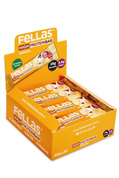 Fellas Yüksek Protein Bar - Muzlu 45g X 12 Adet ürün görseli 1