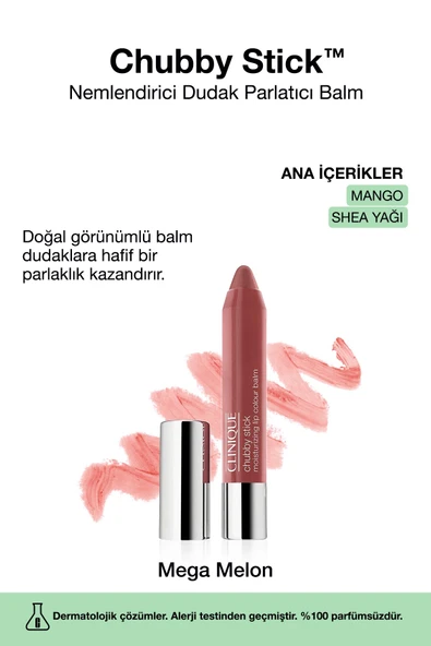 CLİNİQUE Chubby Stick™ Nemlendirici Dudak Parlatıcı Balm - Renk: 04 Mega Melon 3g | Mango, Shea Yağı ürün görseli 1