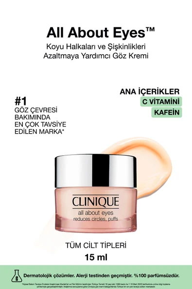 Clinique All About Eyes- Göz Kremi 15 ml ürün görseli 1