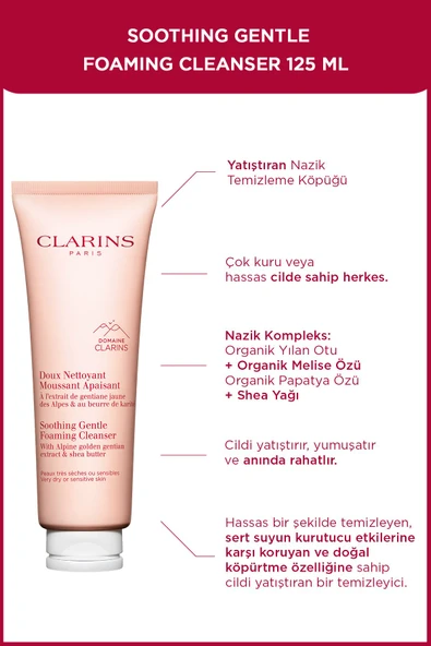 Clarins Soothing Gentle Köpük Temizleyici 125 ml ürün görseli 1