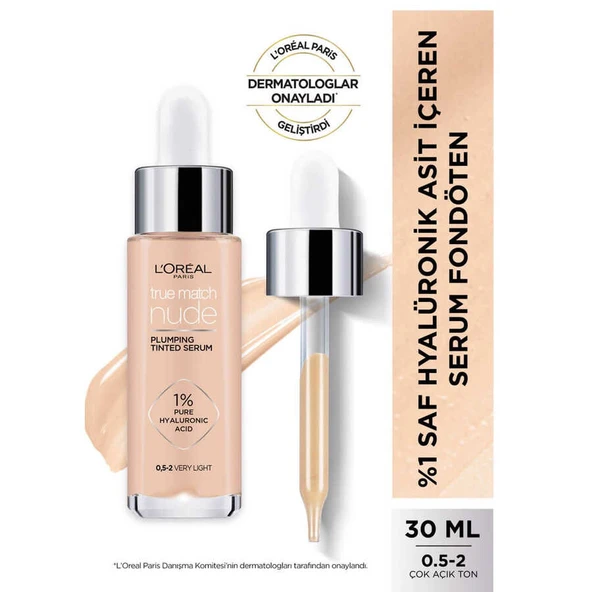L'Oréal Paris True Match Nude Fondöten Serum 0.5-2 Very Light ürün görseli 1