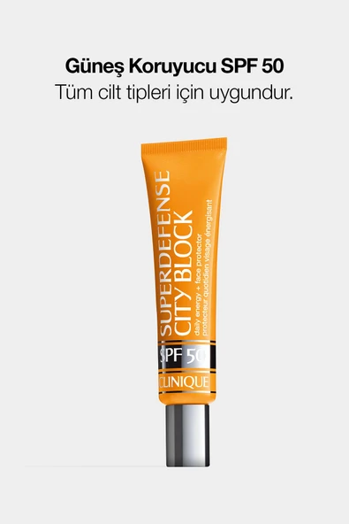 CLİNİQUE Superdefense™ City Block SPF 50 Günlük Güneş Koruyucu Krem 40ml	 | UVA/UVB koruma, Tere Dayanıklı ürün görseli 1