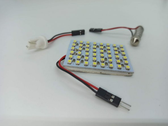 Araç İçi Oto Aydınlatma Tepe Lambası 48 SMD Led Panel Tavan Lamba ürün görseli 1