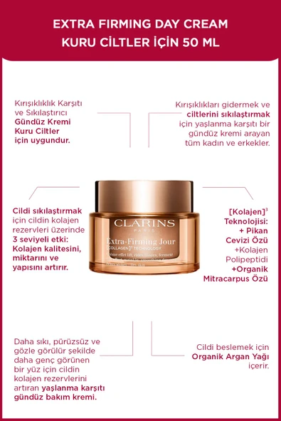 CLARİNS Extra-firming Jour Collagen Technology Kuru Ciltler Krem 50 ml ürün görseli 1
