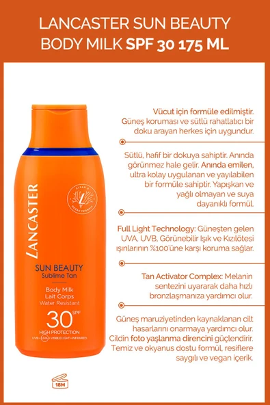 Lancaster Sun Beauty Sun Body Milk Spf30 175 ml ürün görseli 1