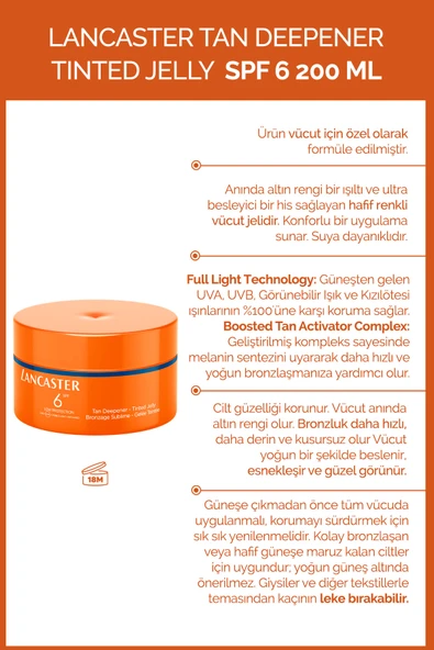 Lancaster Sun Care Tan Deepener Spf 6 200 ml ürün görseli 1