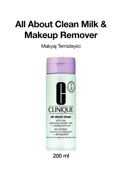 CLİNİQUE All About Clean™ Micellar Temizleyici Süt ve Makyaj Temizleyici 200ml | Kuru/Karma Cilt Tipi ürün görseli 1