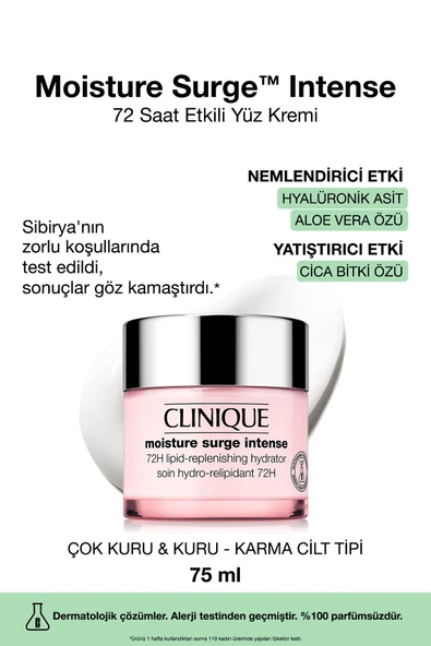 CLİNİQUE Moisture Surge™ Intense 72 Saat Nem Koruma Teknolojili Yoğun Nemlendirici Yüz Kremi 75 ml ürün görseli 1