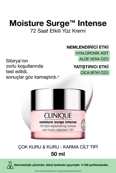 CLİNİQUE Moisture Surge™ Intense 72 Saat Nem Koruma Teknolojili Yoğun Nemlendirici Yüz Kremi 50 ml ürün görseli 1