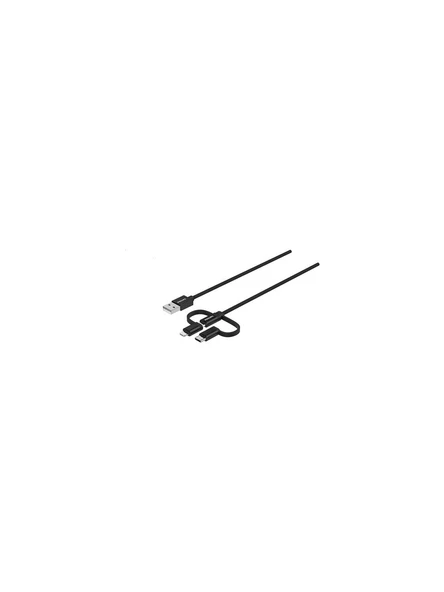Philips Mfi Lisanslı 3in1 Micro-lightining-type-c Hızlı Şarj Kablosu Örgü 1.2m DLC5204T ürün görseli 1