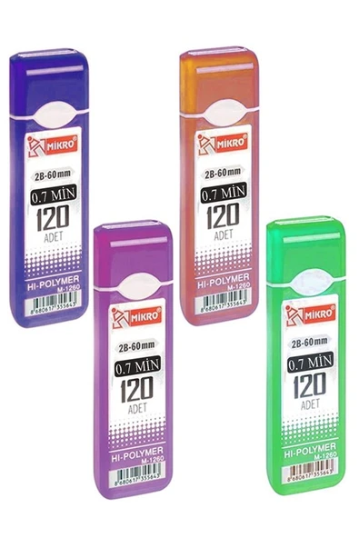 Kalem Ucu 120 li 0.7 mm 2B 4 Paket Çoklu Versatil Kalem Uç Mekanik Uçlu Otomatik Kurşun Mikro Kalem Ucu 60 mm Yumuşak ürün görseli 1