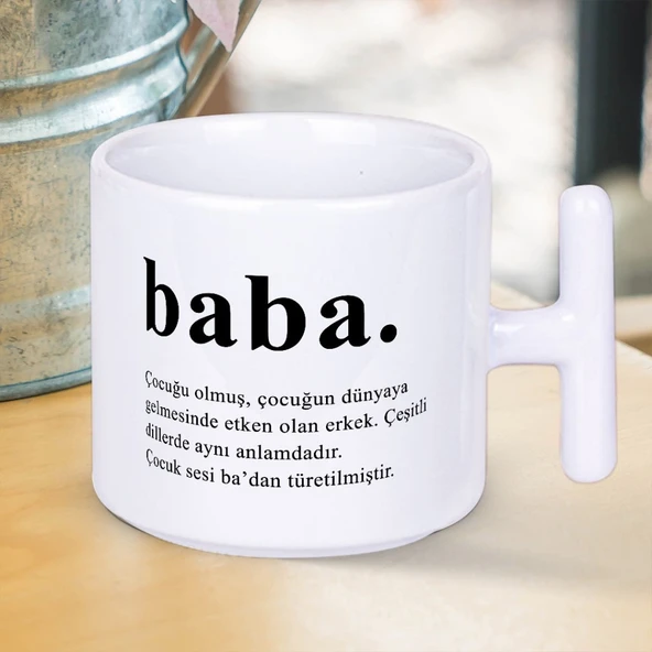 Baba Kelime Anlamı Baskılı T Kupa Bardak-1 ürün görseli 1