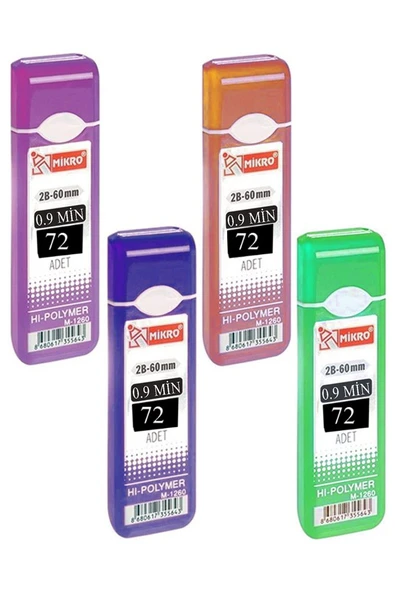 Kalem Ucu 72 li 0.9 mm 2B 4 Paket Çoklu Versatil Kalem Uç Mekanik Uçlu Otomatik Kurşun Mikro Kalem Ucu 60 mm Yumuşak ürün görseli 1