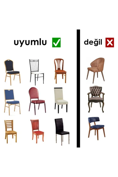Bemrax Esnek Sandalye Örtüsü, Yıkanabilir - Resim 3