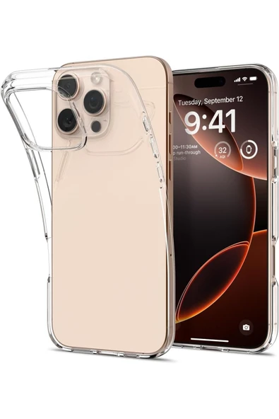 EVAX  (2MM ŞEFFAF) Iphone 16 Pro Max Uyumlu Şeffaf Yumuşak Esnek Silikon Kılıf ürün görseli 1