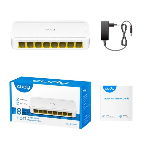 Cudy FS108D 8-Port 10/100 Mbps Desktop Switch - Resim 3