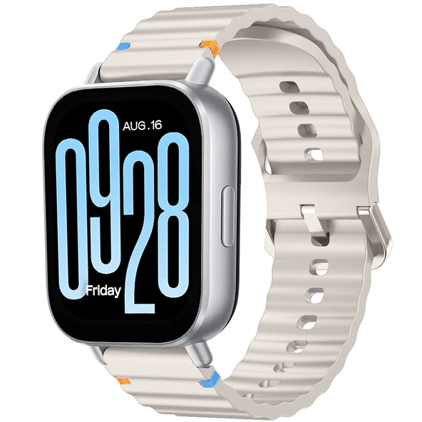 Redmi watch 5 Lite 5 Active İle Uyumlu Dalga Desenli Tokalı Yumusaş Soft Silikon Kordon  Starlight ürün görseli 1