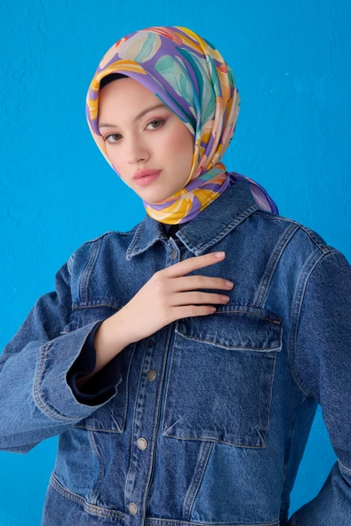 Saf İpek Eşarp 4107D (Twill İpek) - Resim 5