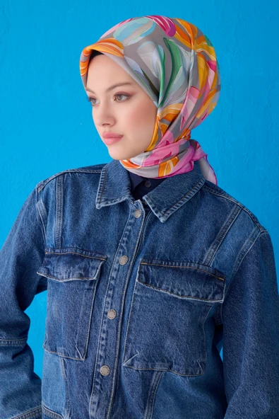 Saf İpek Eşarp 4107D (Twill İpek) - Resim 3