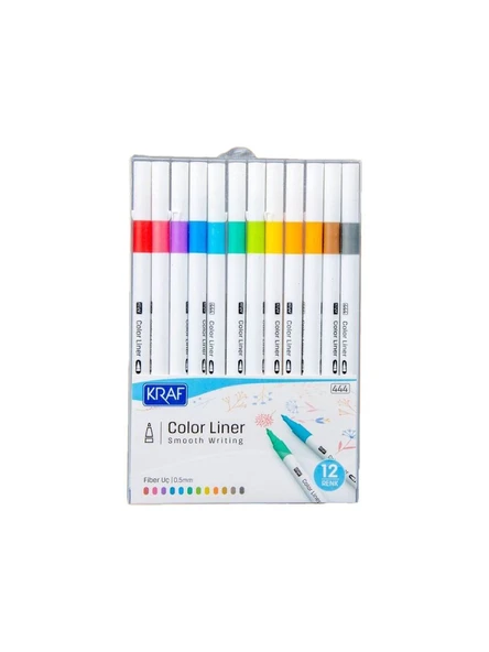 KRAF Color Liner Keçe Uçlu Kalem Seti 0.5mm (12'li) ürün görseli 1