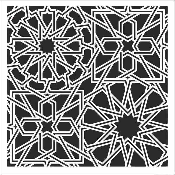 HD154 Home Dekor Stencil 45x45 ürün görseli 1