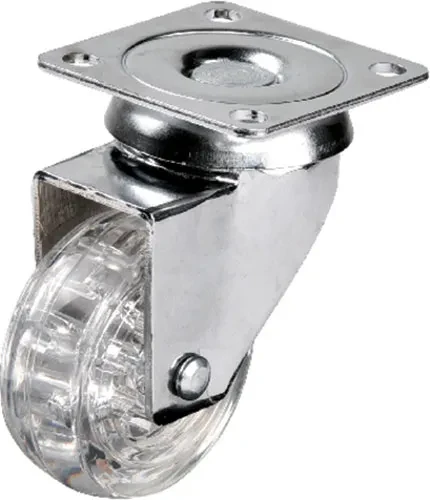 Hts 301 - 50x20 mm Şeffaf Makaralı Tablalı Teker ürün görseli 1