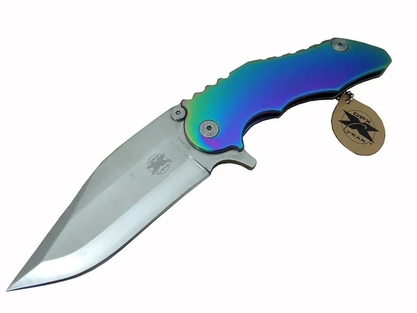 DPX Gear WL 9115 Outdoor Çakı 23 cm - Metal Gökkuşağı Sap, Otomatik, Kılıflı ürün görseli 1