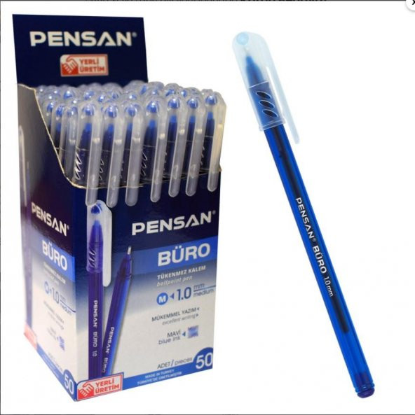 Tükenmez Kalem 50 Adet Mavi Renk 1.0mm Büro Tipi Ballpoint Pensan Büro Tükenmez Kalem 50 Adet Mavi Renk 1.0mm 2270 ürün görseli 1