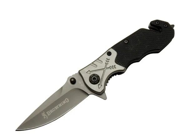 Browning 8-10 Siyah Kurtarma / Kamp Çakı 16,5cm - Yarı Otomatik, Kemerlikli, Cam Kırma ve İp Kesme Aparatlı, Ok Figürlü Sap ürün görseli 1