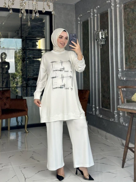 Meyra Pantolon Takım Beyaz ürün görseli 1