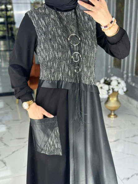 Adalina Elbise Siyah - Resim 3