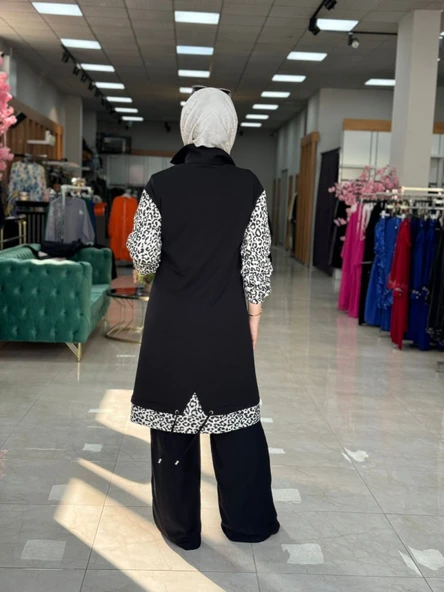 Ecrin Leopar 2İp Takım-Siyah - Resim 4